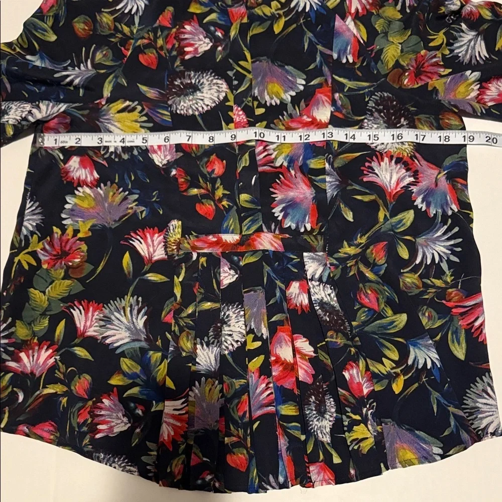 J. Crew Multicolor Floral Blouse XS 100%silk